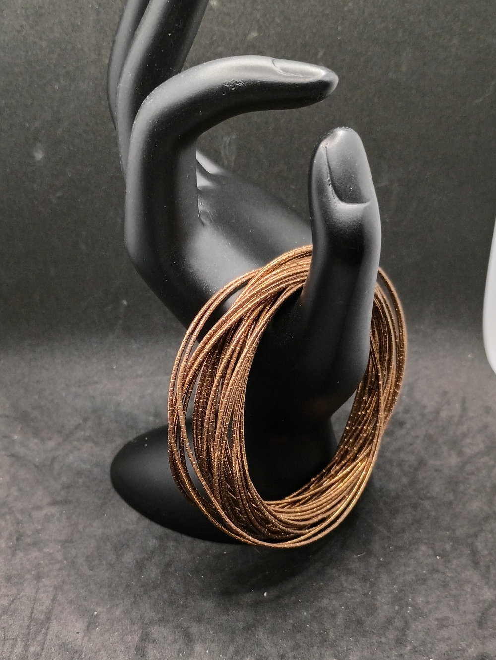 Multi-Strand Brown Metallic Coil Bracelet